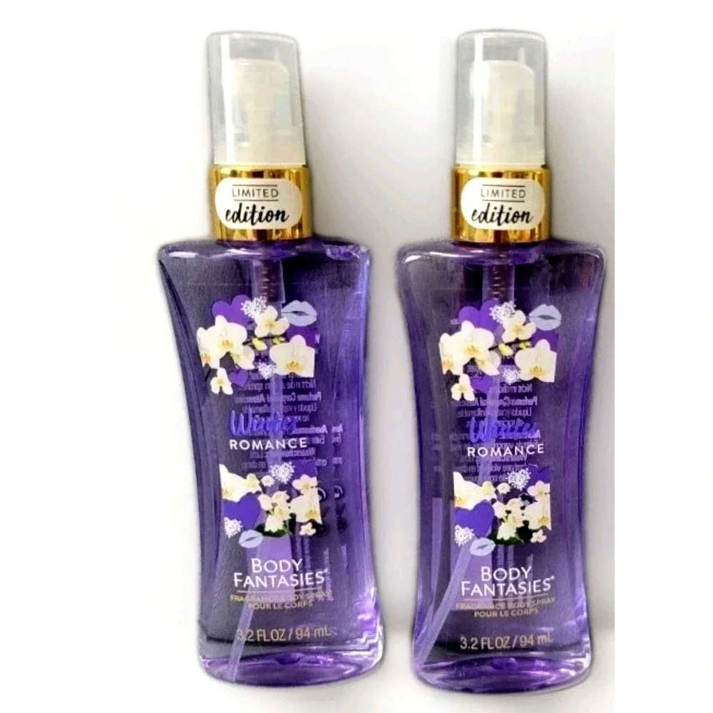 Body Fantasies Winter Romance Body Spray Limited Edition 2pk 3.2oz Purple Women